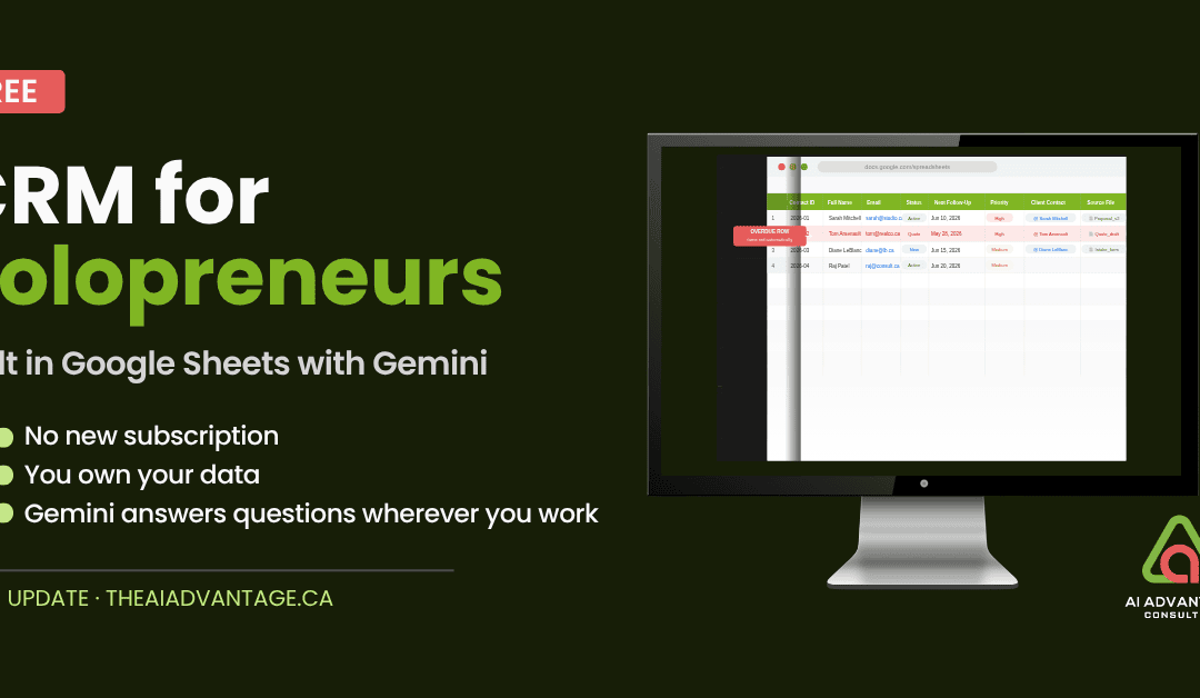 The Solopreneur’s Guide to a Free Google Sheets CRM with Gemini (2026)