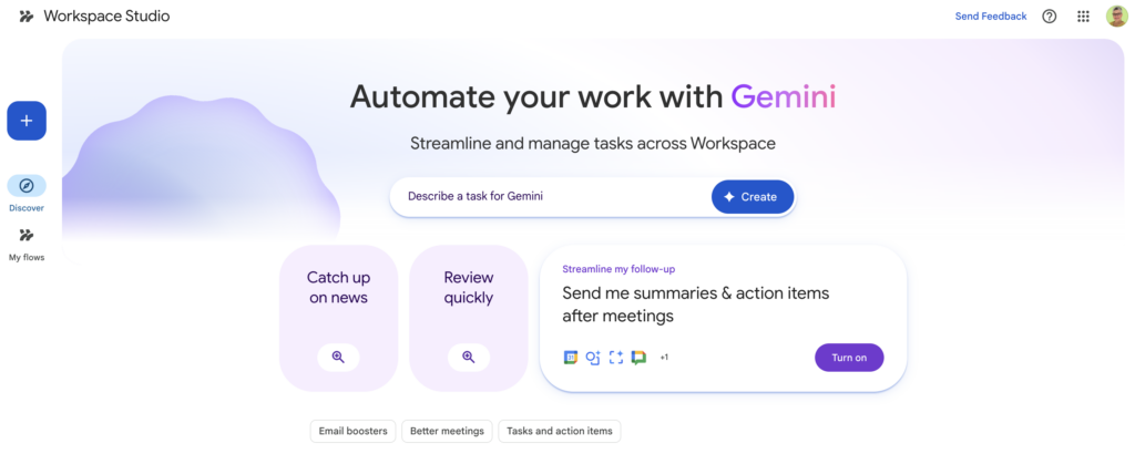 Google Workspace Studio app 