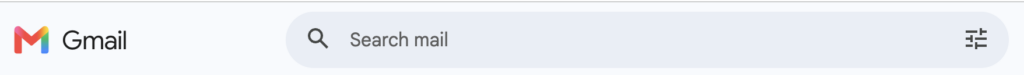 A screenshot showing the search bar in gmail.